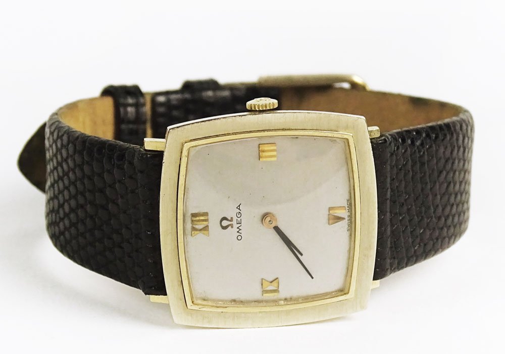 Vintage 14 Karat Gold Omega Watch With Leather Strap. (1 of 4)