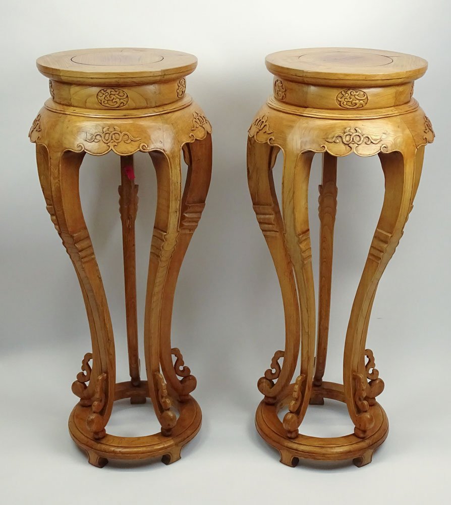 Pair of Large Vintage Chinese Carved Huanghuali (1 of 3)