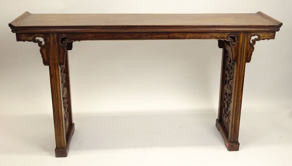 Vintage Chinese Carved Hardwood Altar Table. Unsigned. (1 of 3)