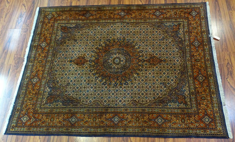 Semi-Antique Fine Bijar Rug. Descriptive Label or (1 of 2)