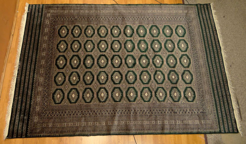 Turkoman Green Bokhara Rug. Unsigned. Good Condition or (1 of 4)