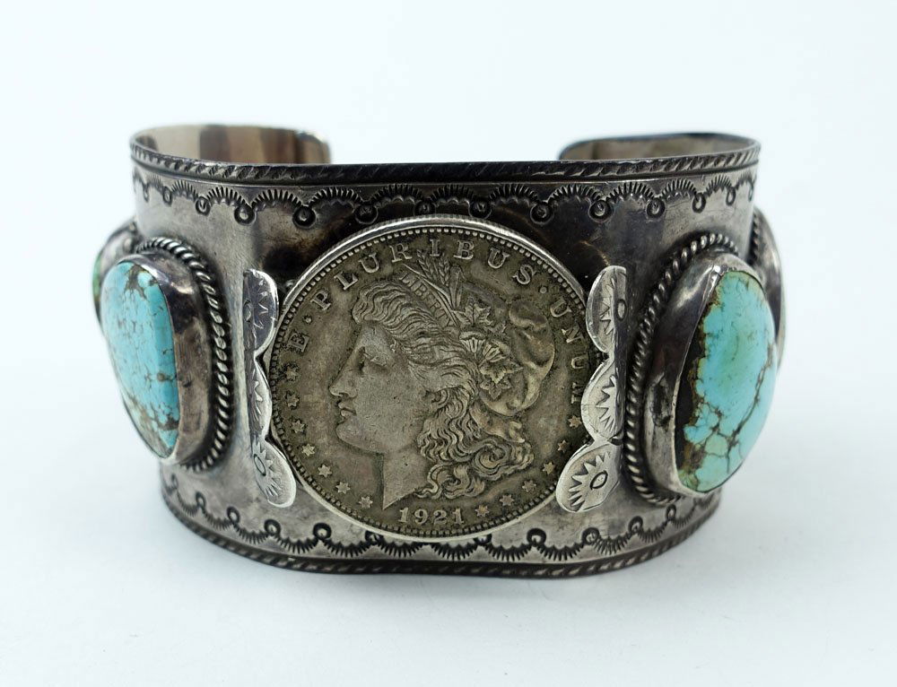 Vintage Old Pawn Possibly Navajo Sterling Silver and (1 of 2)