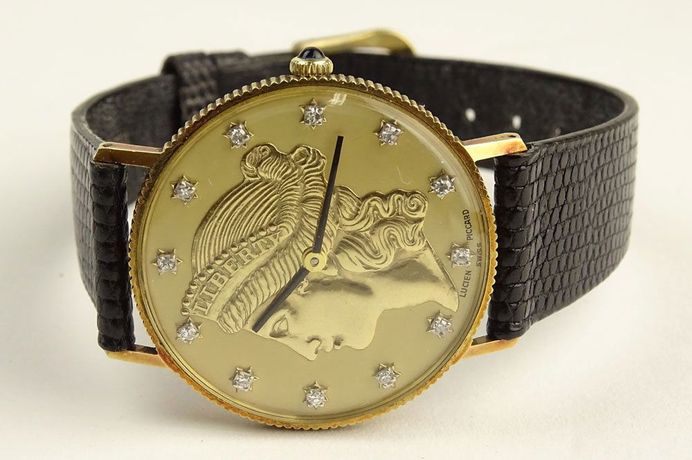 Men's Lucien Piccard 14 Karat Yellow Gold Liberty Coin (1 of 4)