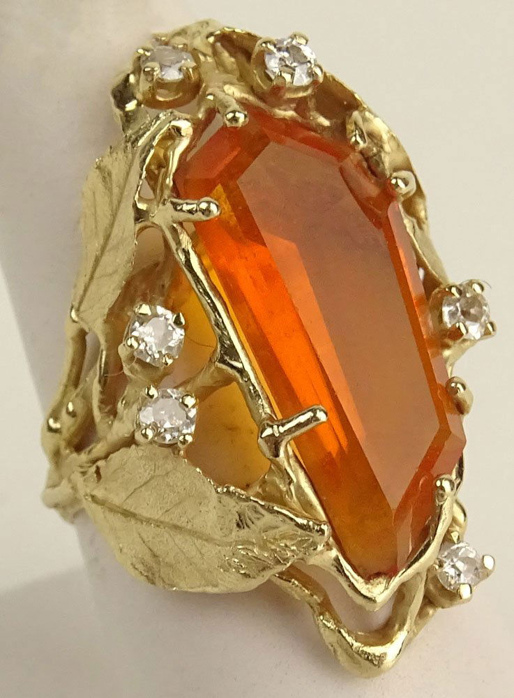 Lady's Vintage Orange Citrine and 14 Karat Yellow Gold (1 of 2)