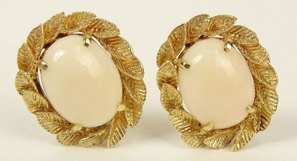 Lady's Vintage Angelskin Coral and 14 Karat Yellow Gold (1 of 3)
