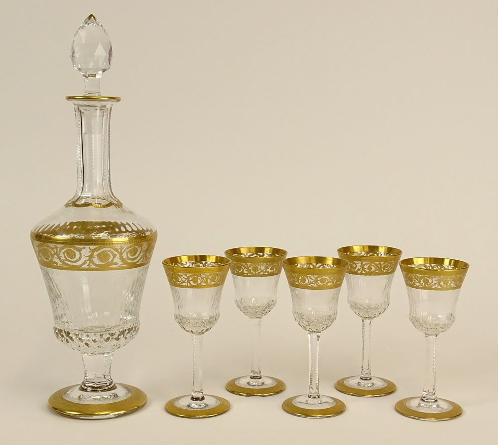 Six (6) Piece Saint Louis France Thistle Encrusted Gold (1 of 3)