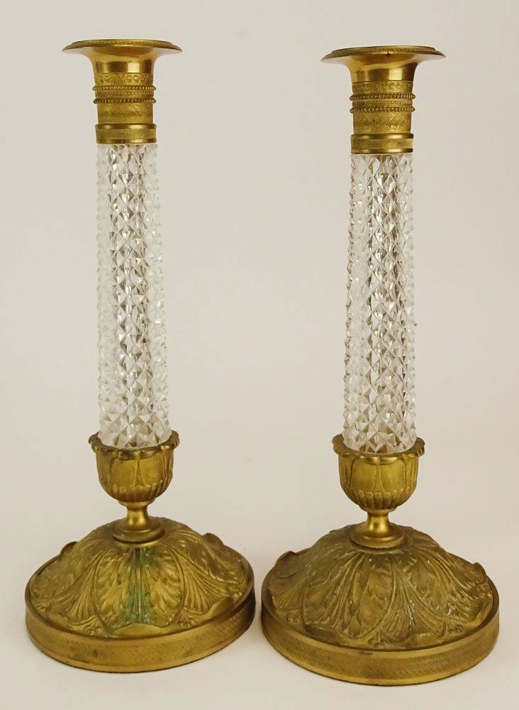 A Pair of Antique Empire Style Bronze and Crystal (1 of 4)