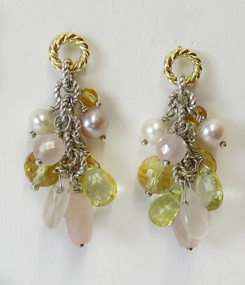 Pair of Lady's David Yurman Multi Stone, Pearl, 18 (1 of 6)