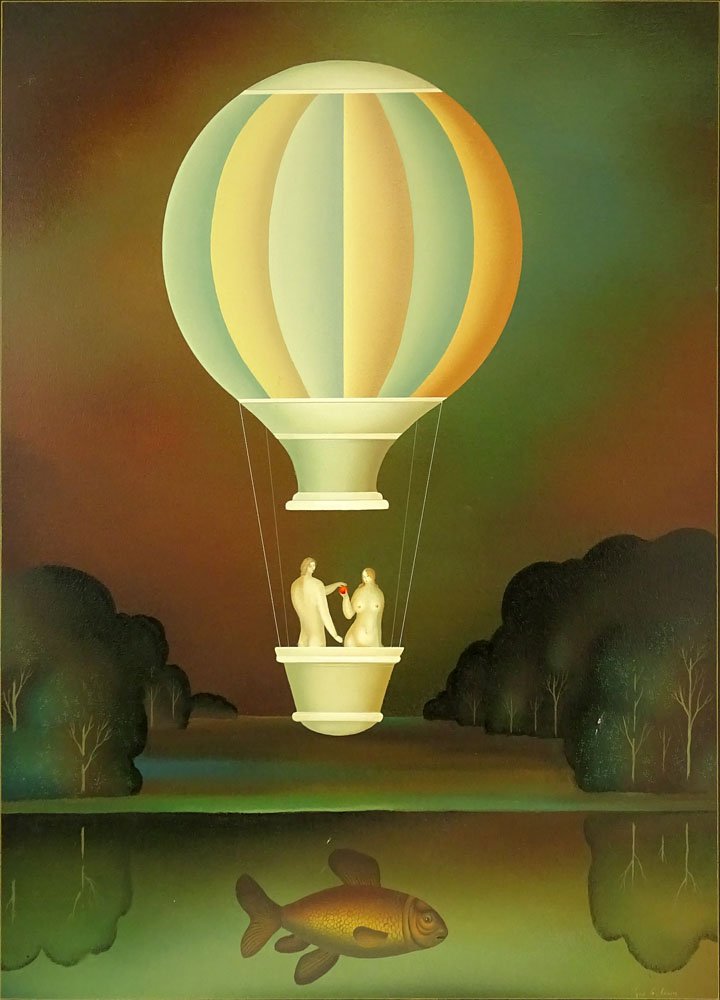 Igor Galanin, Russian (20th C) Oil on Canvas "Figures (1 of 4)