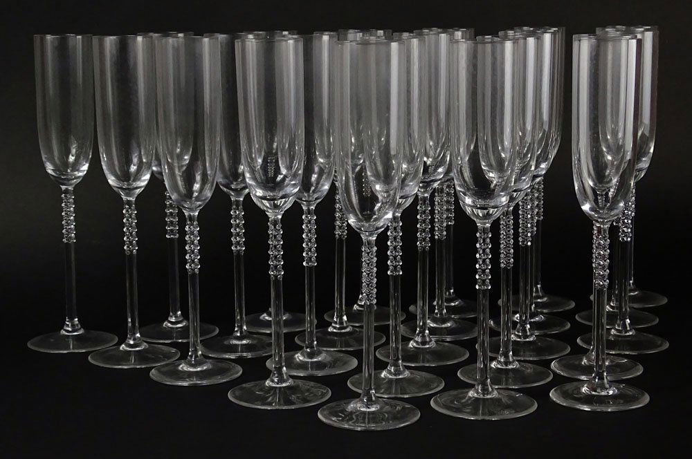 Set of 25 Rosenthal "Century" Champagne Flutes. Signed (1 of 4)
