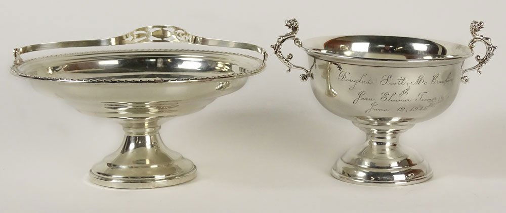Two (2) Sterling Silver Footed Compotes. One Reed & (1 of 7)