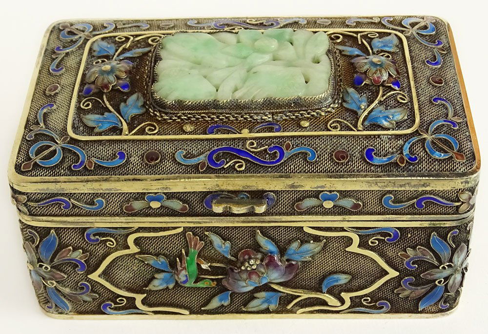 Mid 20th Century Chinese Silver Box, Embellished with (1 of 9)