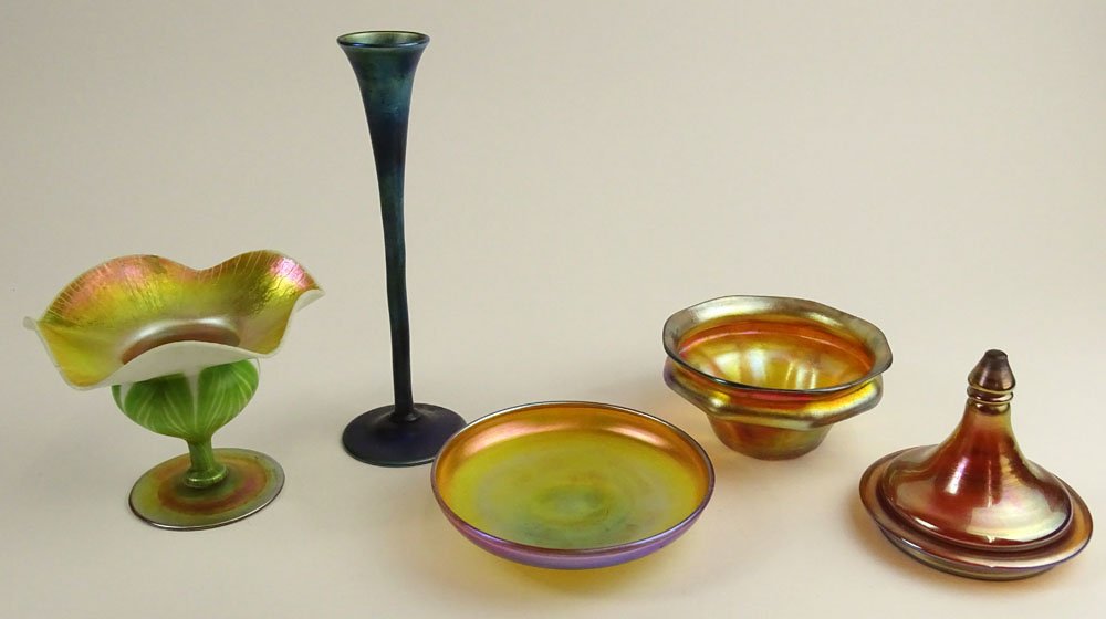 Lot of Five (5) Pieces Antique Tiffany Favrile (1 of 10)