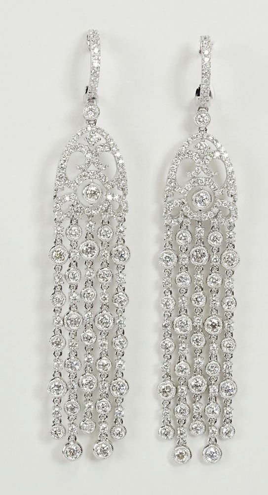 Pair of lady's approx. 5.0 carat round cut diamond and (1 of 3)