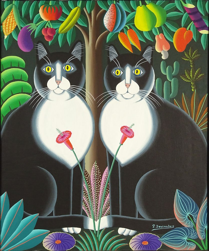 Patrick Deslouches, Haitian (20th C) Acrylic on Canvas (1 of 5)