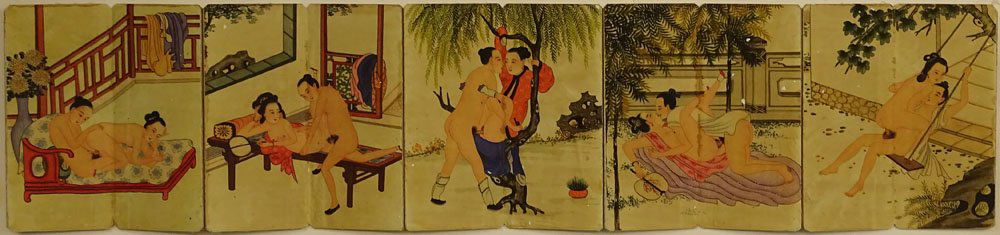 Early 20th Century Japanese Woodblock on Fabric Laid on (1 of 6)