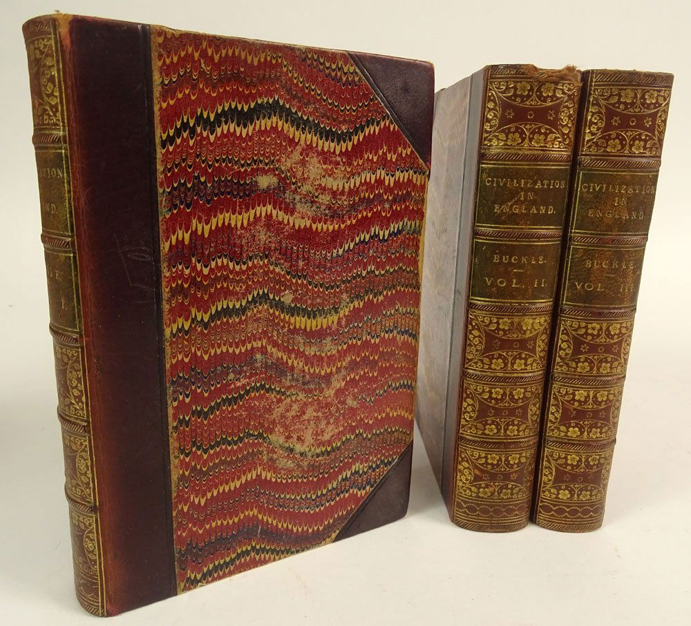 History of Civilization in England by Henry Thomas: History of Civilization in England by Henry Thomas Buckle in Three Volumes. New Edition London: Longmans, Green, and Co. 1867 . London Printed by Spotiswoods and Co. new Street Square. Vol I, with 505
