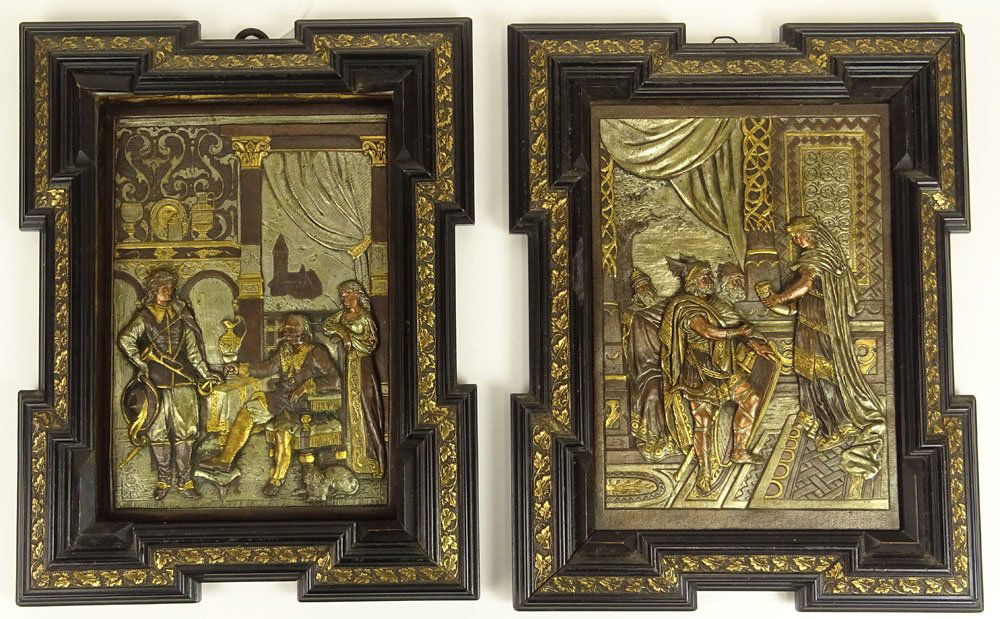 Pair of 19/20th century Renaissance style polychrome (1 of 2)