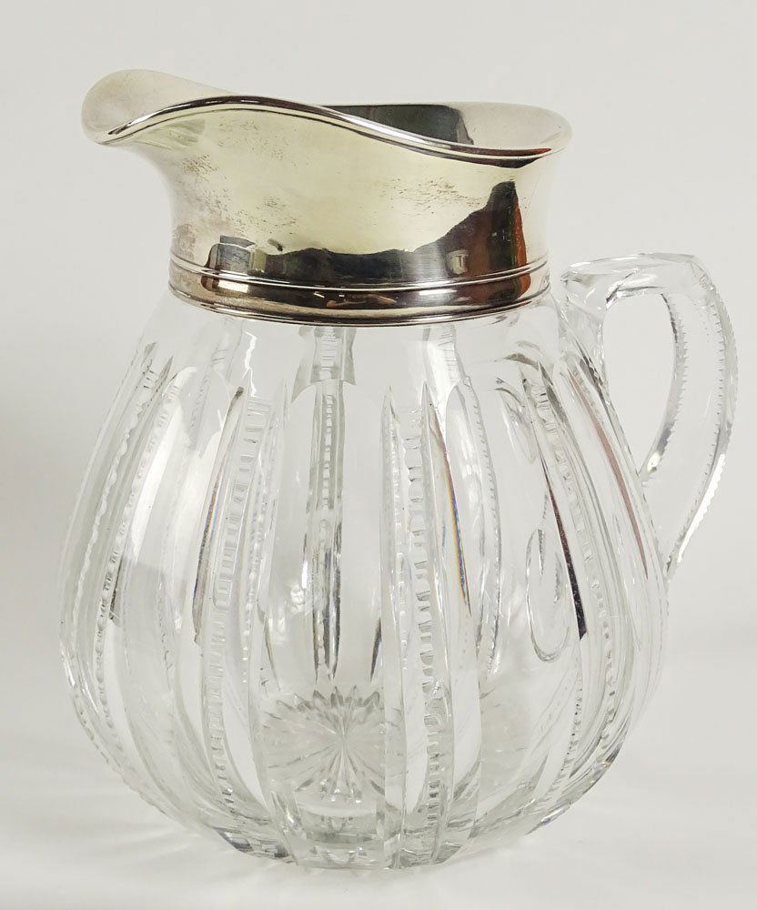 Sterling mounted crystal pitcher. Signed Gorham (logo) (1 of 8)