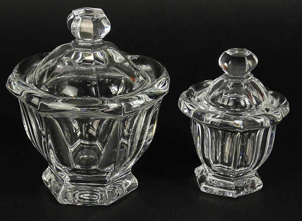 Lot of two (2) Baccarat crystal covered pots. Includes (1 of 5)