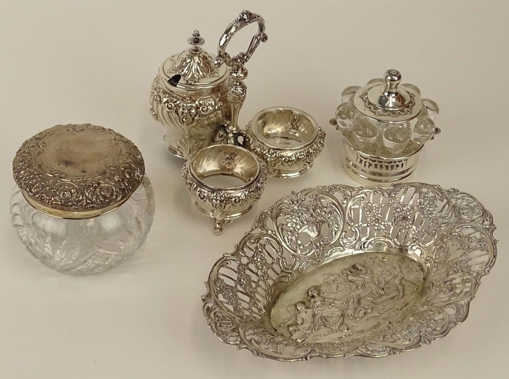 Lot of Four (4) silver table top items. Includes 800 (1 of 5)