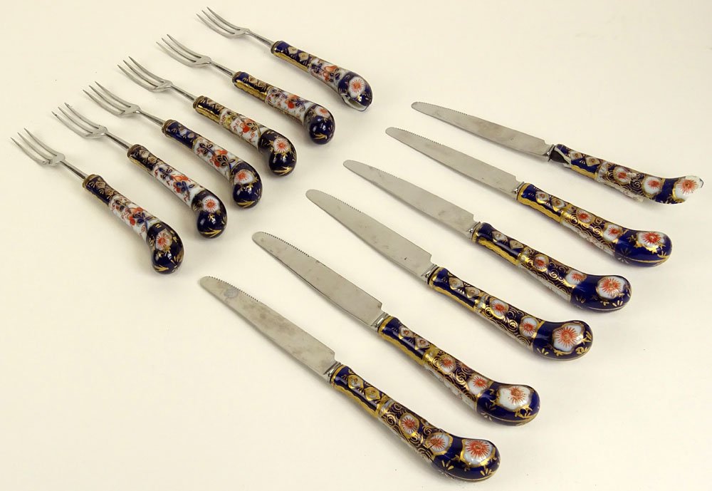 Lot of twelve (12) Imari porcelain handled fruit knives (1 of 6)