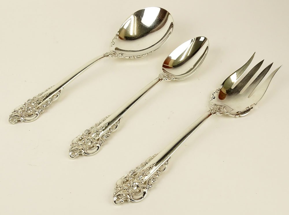 Lot of 3 Wallace Grande Baroque sterling silver serving (1 of 5)