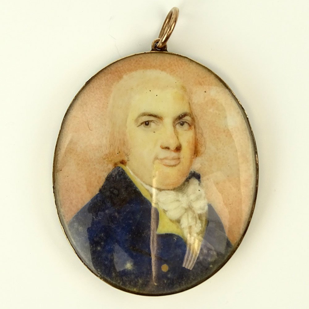 19th C or earlier Hand Painted Portrait Miniature and (1 of 3)