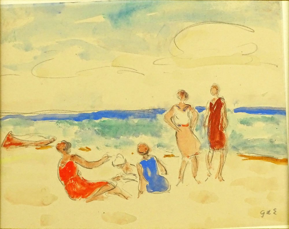 Georges d'Espagnat, French (1870-1950) Watercolor on (1 of 4)