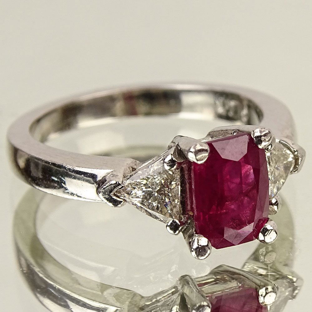 Lady's Approx. 1.61 Carat Emerald Cut Ruby, .50 Carat (1 of 6)