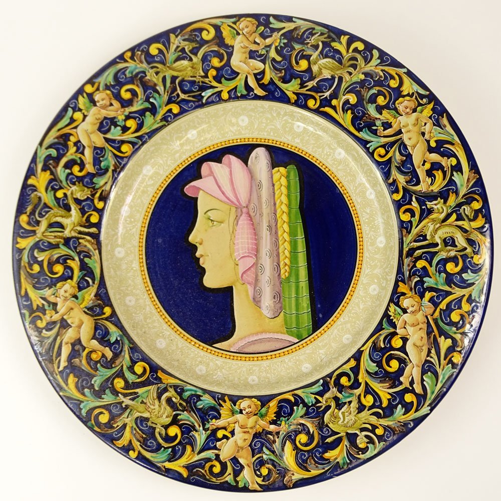 Mengaroni Italian Art Pottery Majolica Large Charger. (1 of 3)
