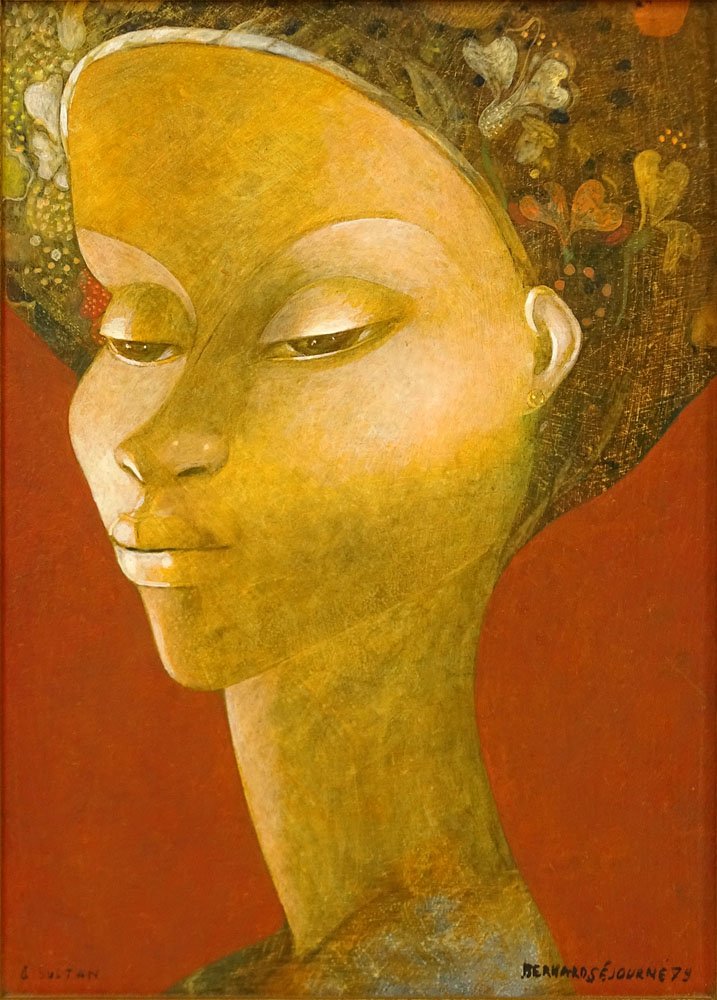 Bernard Séjourné, Haitian (1947-1994) Oil on panel: Bernard Séjourné, Haitian (1947-1994) Oil on panel "Head Of a Woman" Signed Lower Right, dated 79. Good condition. Measures 8-1/2" x 6" (sight), frame measures 14-1/2" x 12-1/4". Shipping $65.00