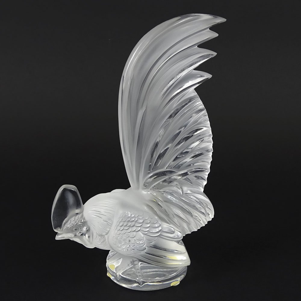 Lalique France Crystal Rooster Figure. "Coq Nain". (1 of 7)