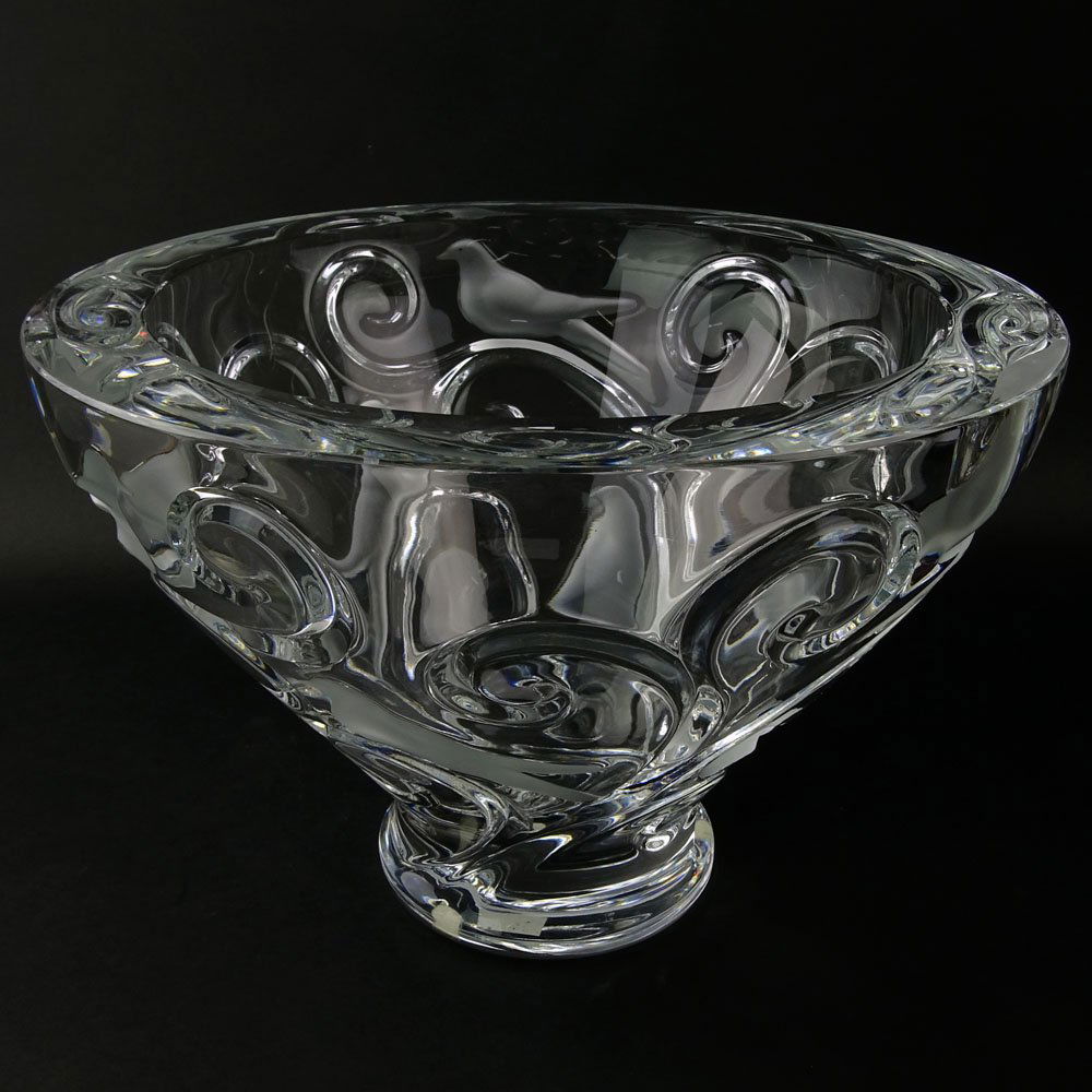 Lalique Crystal Bird Vase "Verone". Signed on bottom (1 of 9)