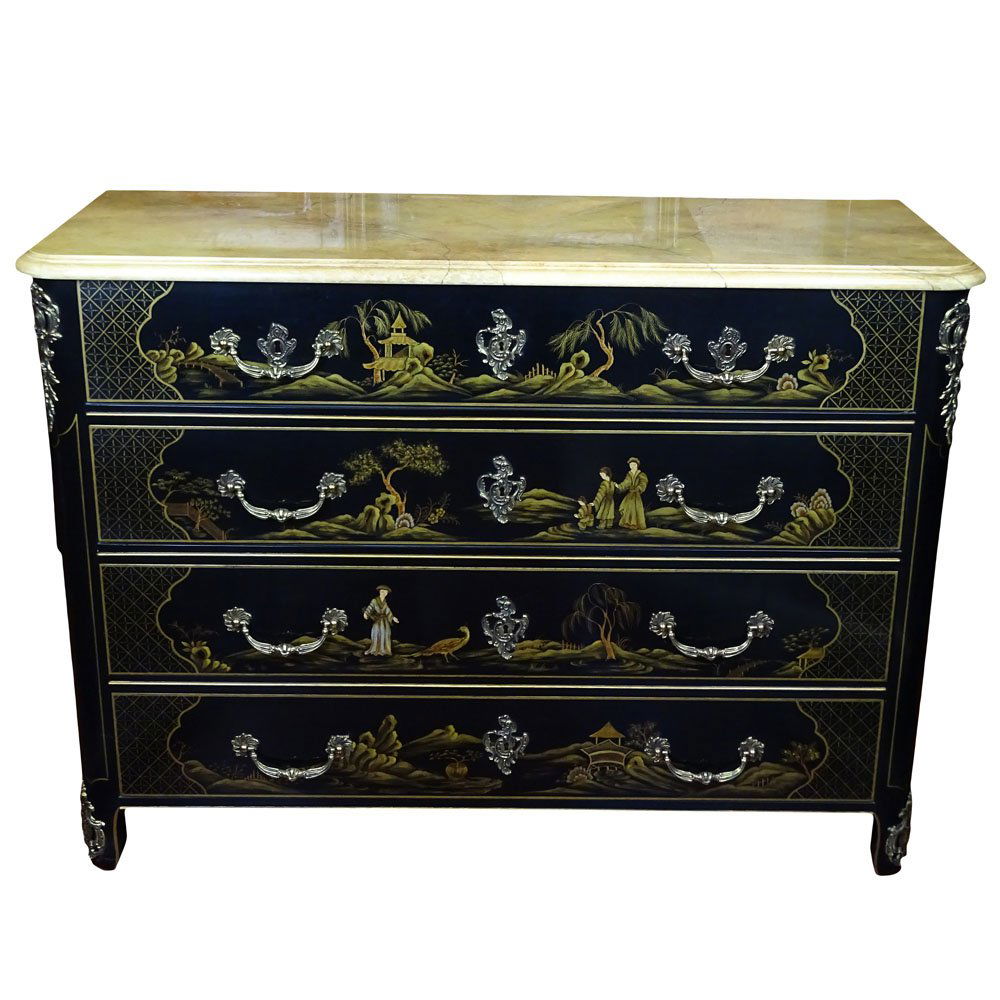 Mid-Century Baker Furniture Chinoiserie Commode with (1 of 3)