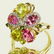 Lady's Vintage Pink Tourmaline, Yellow Quartz, Diamond