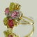 Lady's Vintage Pink Tourmaline, Yellow Quartz, Diamond - 2