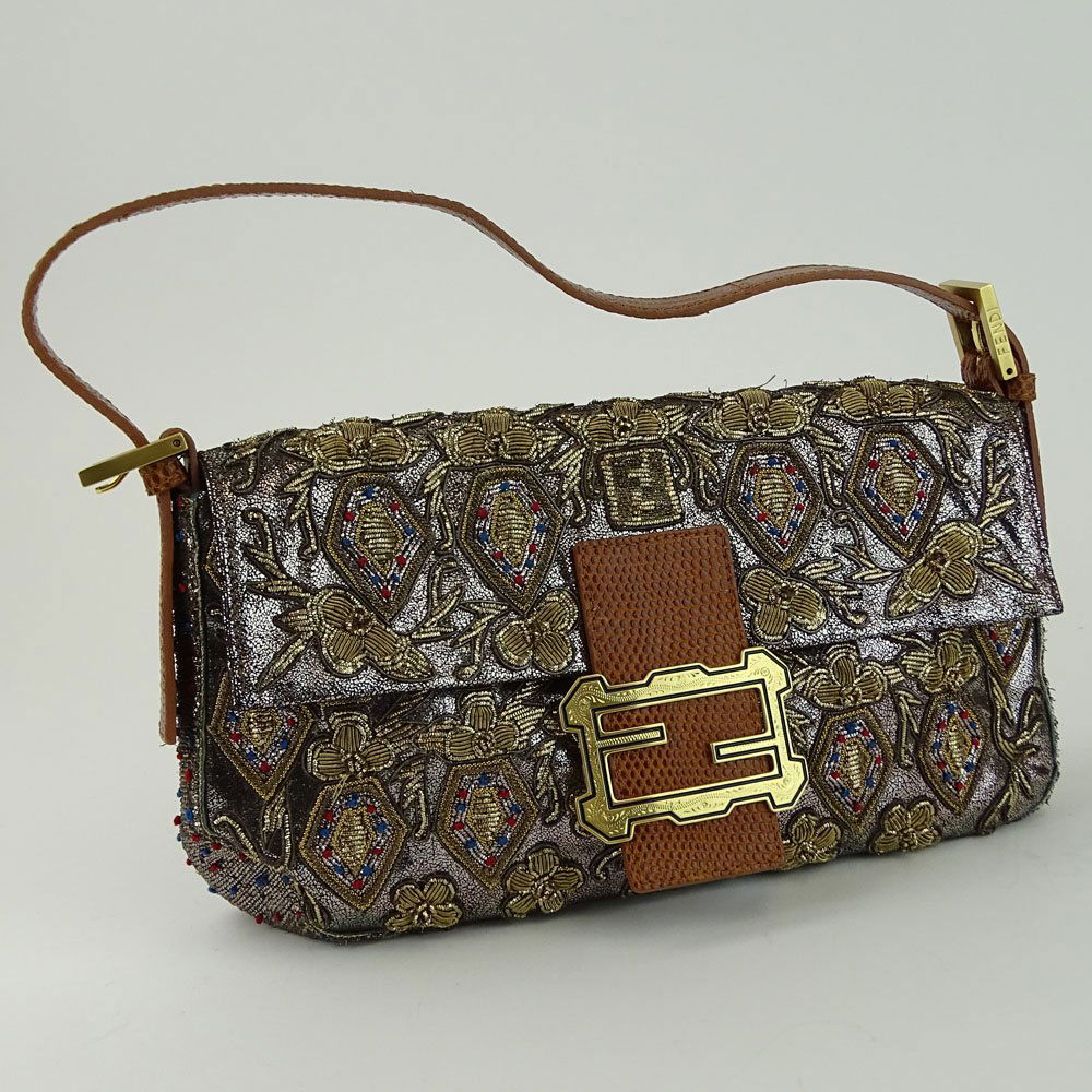 Limited Edition Fendi Clutch with Metalic Embroiderey. (1 of 6)