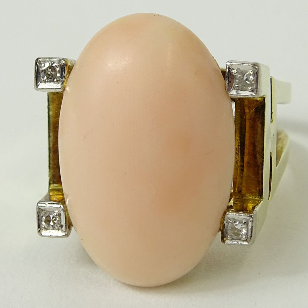 Lady's Vintage Angelskin Coral and 14 Karat Yellow Gold (1 of 5)