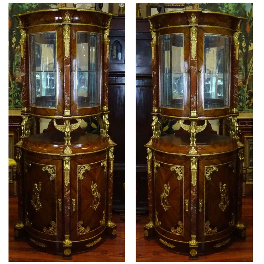 Pair of Modern Empire Style Figural Bronze Mounted (1 of 1)