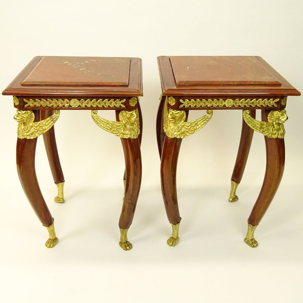 Pair of Modern Empire Style Bronze Mounted Marble (1 of 4)