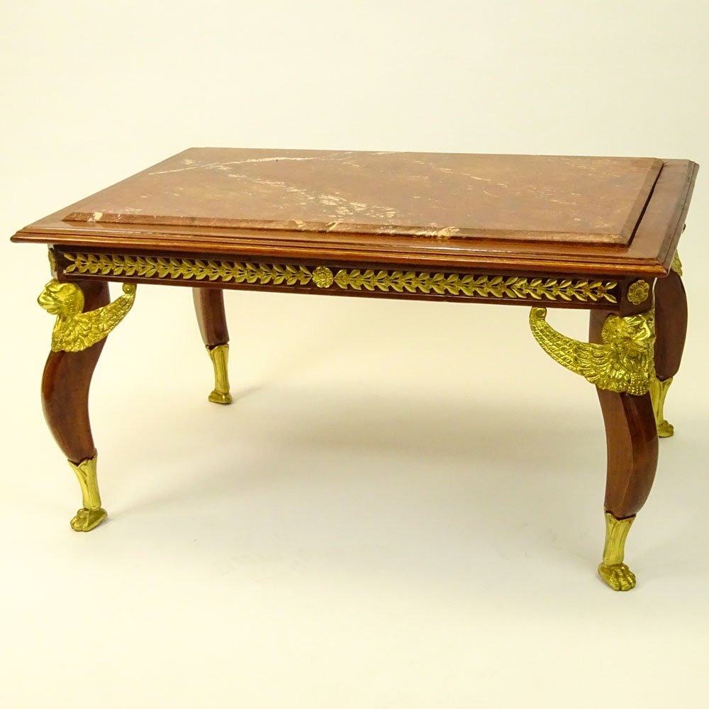 Modern Empire Style Bronze Mounted Marble Topped Coffee (1 of 4)