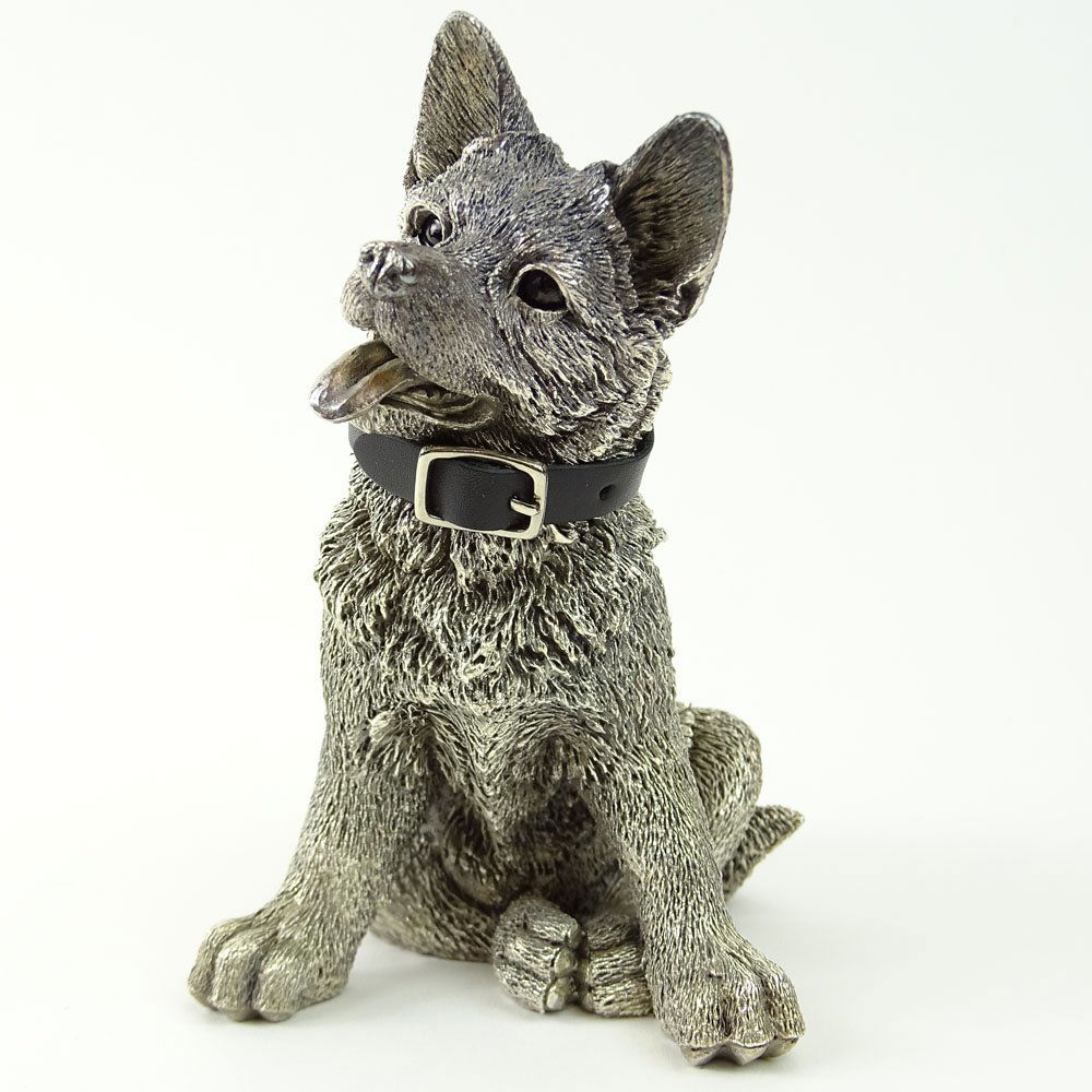 Comyns English Sterling Silver German Shepard Puppy (1 of 9)