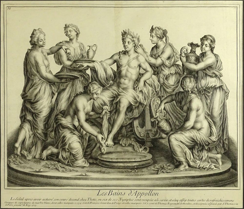 18th Century French Copper Engraving "Les Bains (1 of 5)