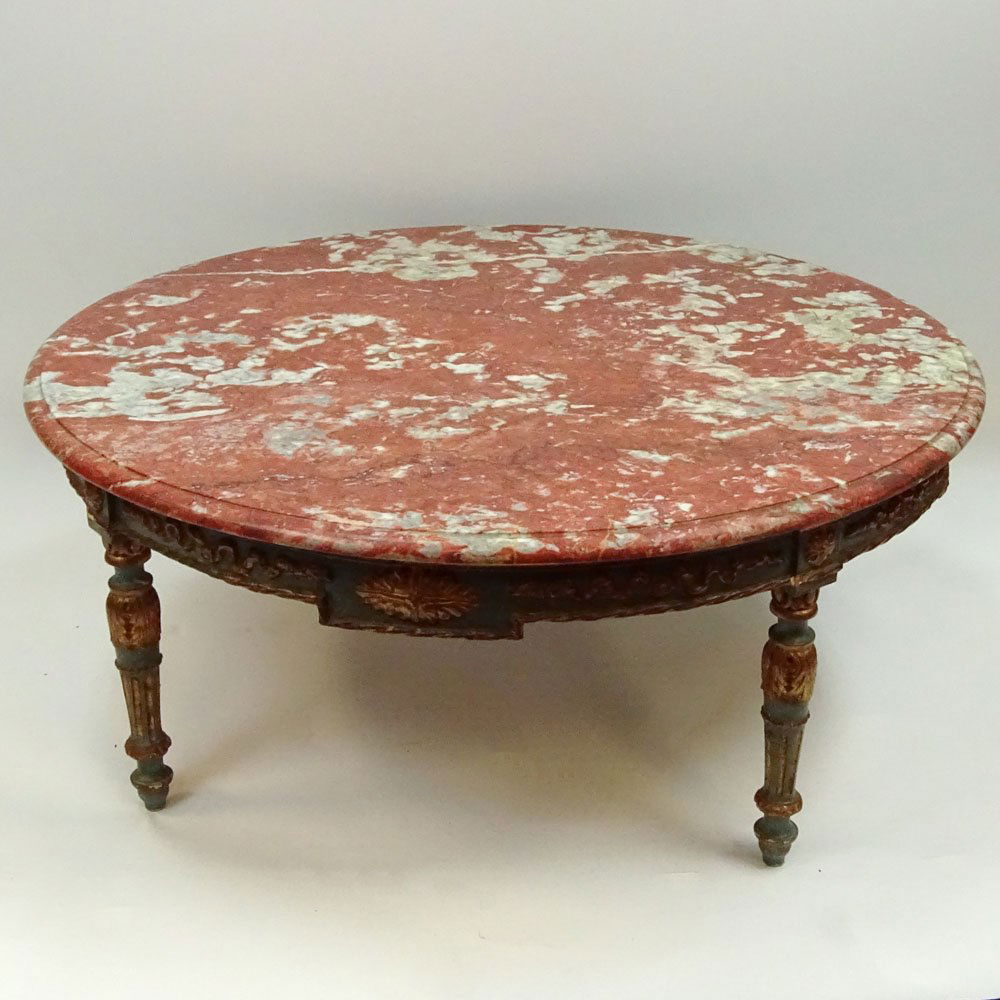 19/20th Century carved painted parcel gilt wood coffee (1 of 5)