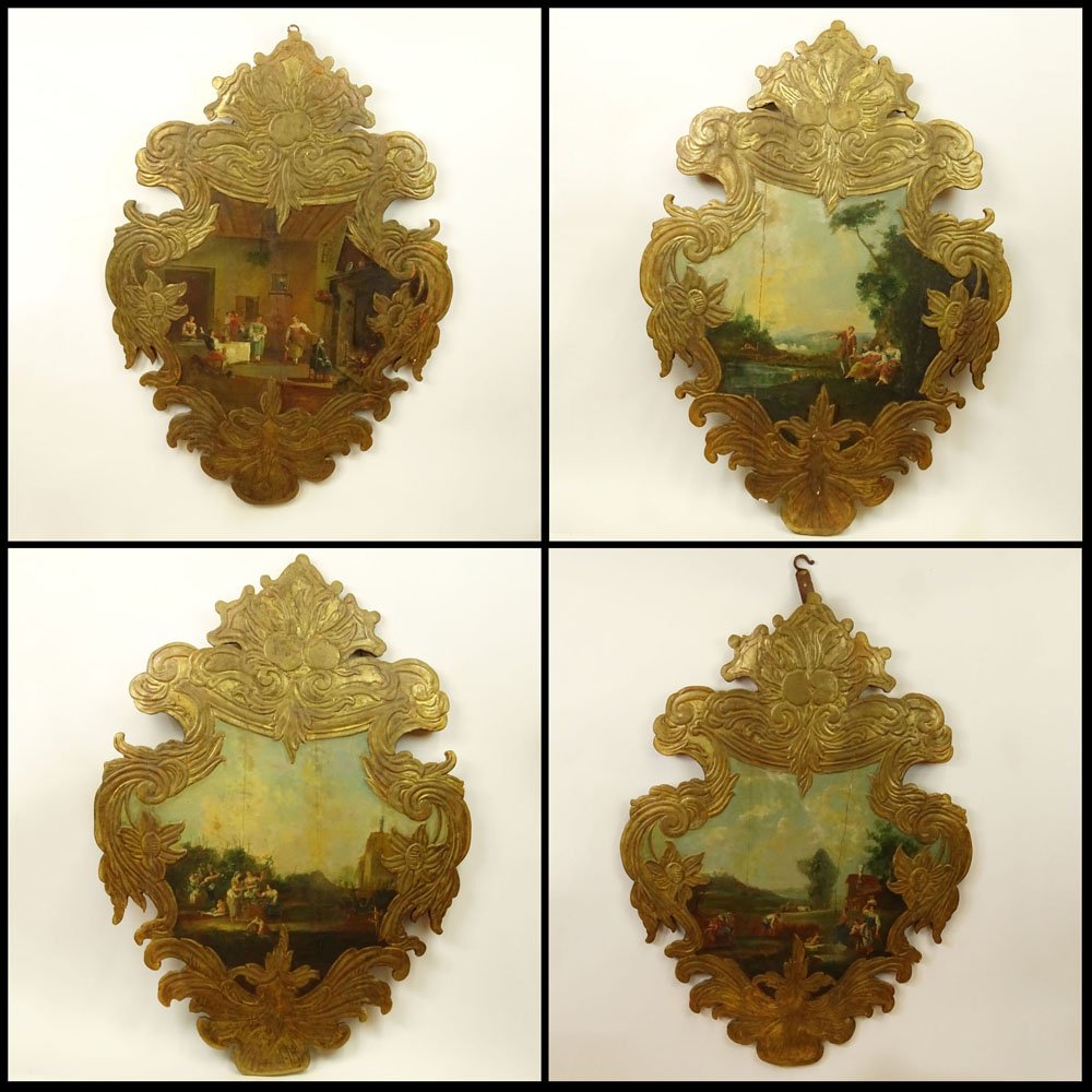 Set of 4 18/19th Century Probably Italian Carved and (1 of 8)