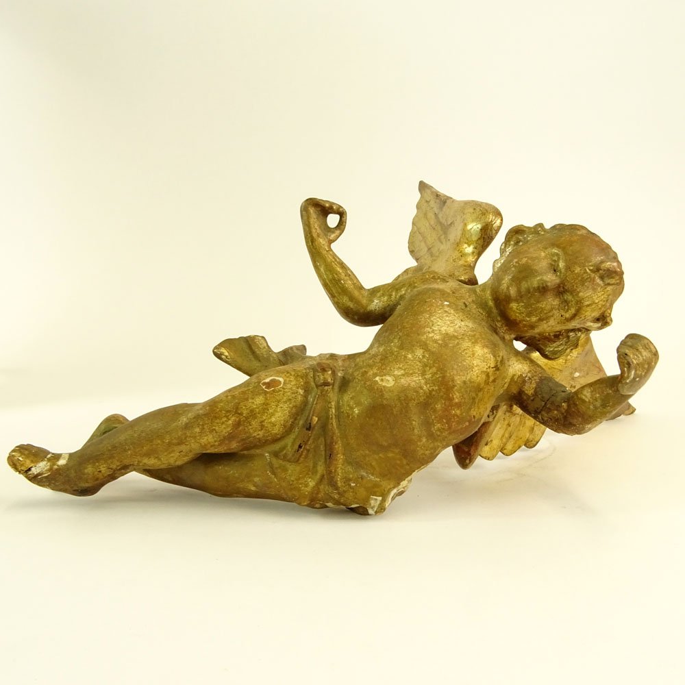 19th Century Probably Italian Carved in Gilt Wood Angel (1 of 3)