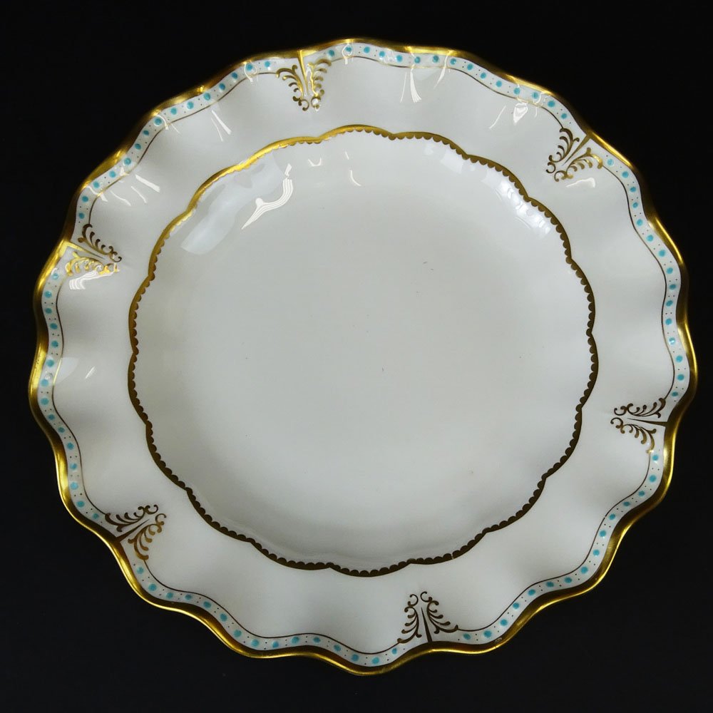 Set of 10 Royal Crown Derby "Lombardy" Dinner Plates. (1 of 4)
