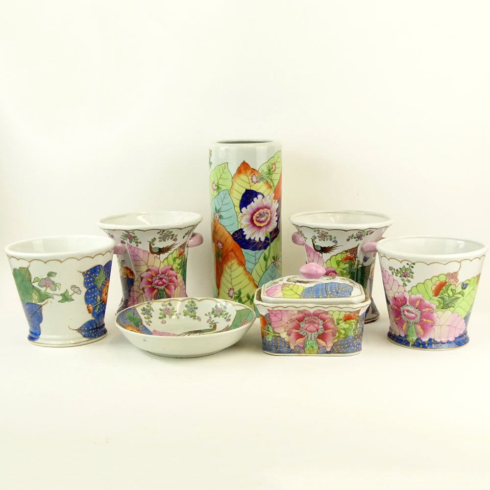 Collection of Seven (7) Vintage Tobacco Leaf Porcelain (1 of 7)