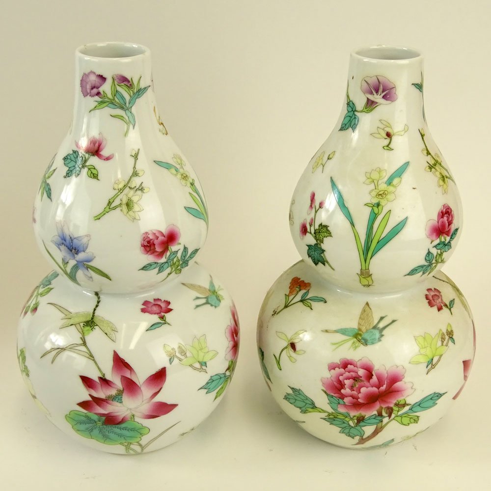 Pair 20th Century Chinese Porcelain Double Gourd (1 of 5)